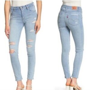 LEVIS 721 high rise distressed skinny jeans 25